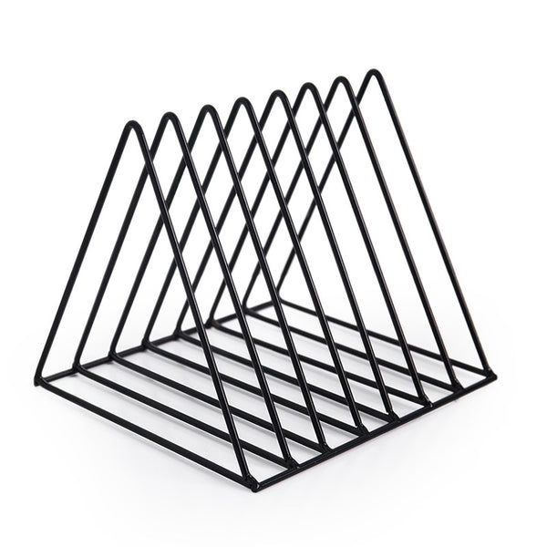 Nordic Triangle Simple Wrought Iron Home Decor Desktop Books File Storage Rack Shelf File Magazine jewelry office Storage Bracket Desktop Organizer