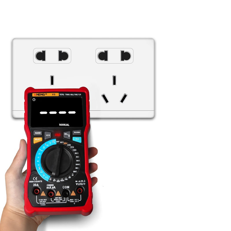 ANENG V8 Dual Mode True RMS Digital Multimeter Auto Range 8000 Counts Display V.F.C Inverter  Analog Bar Graph