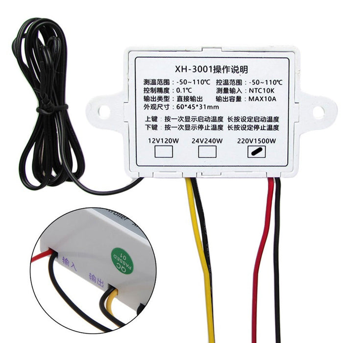 XH-W3001 220V 10A Digital LED Temperature Controller Thermostat Control Switch Probe