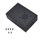 Black Aluminum Alloy Case Protective Shell Metal Enclosure + Black/Sliver Heatsink + Cooling Fan DIY Kit For Raspberry Pi 4