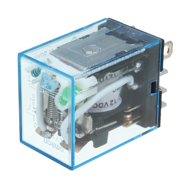 5 PCS 12V DC Coil Power Relay LY2NJ DPDT 8 Pin HH62P JQX-13F With Socket Base Power Relay