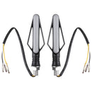 2Pcs Motorcycle Turn Signal Flowing Lights LED Indicator Waterproof Universal White + Yellow