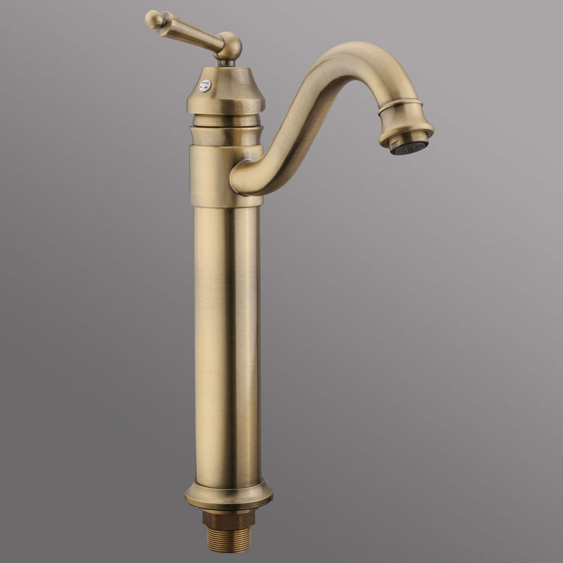 Tall Antique Bathroom Kitchen Sink Basin Faucet Hot & Cold Water Mixers Tap Single Handle