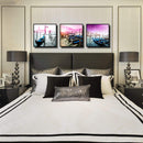 Miico Hand Painted Three Combination Decorative Paintings Shipside Wall Art For Home Decoration