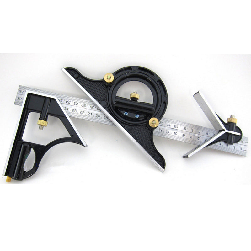 DANIU 12inch Square Ruler Adjustable Stainless Steel Combination Angle Tool