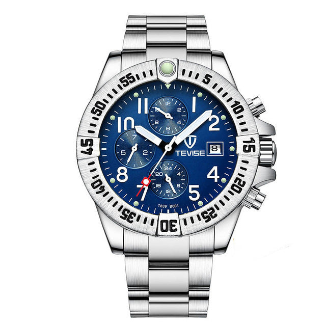 TEVISE T839B Metal Case Multi Function Automatic Mechanical Watch Luminous Display Men Watch