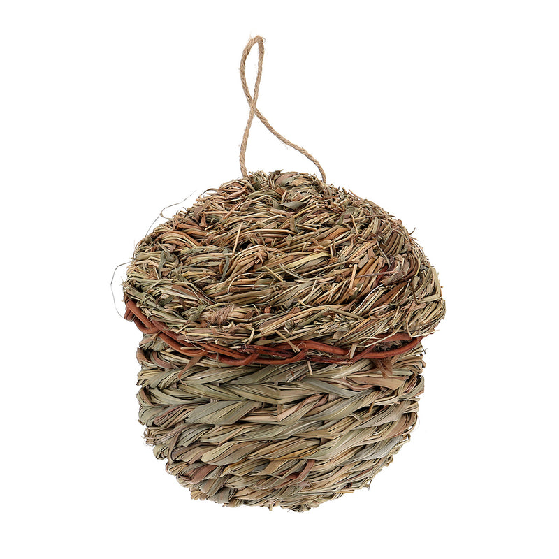 Straw Birdhouse for Parrot Hamster Small Animal's Cage Birds Breeding Bird House Home Hanging Decorations