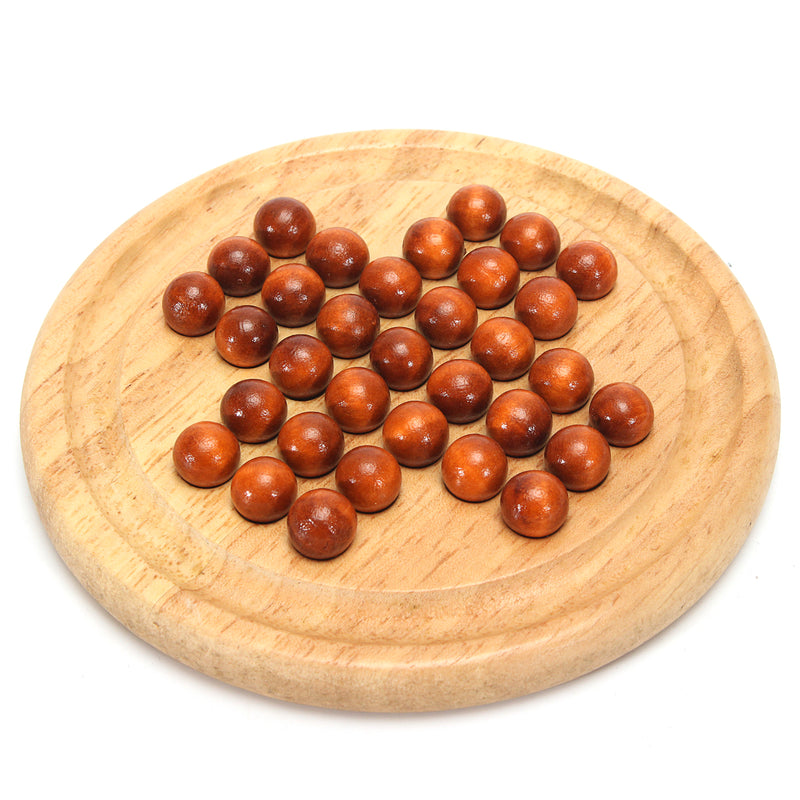 Wooden Traditional Board Game Solitaire Marble Child Educational Fun Toy