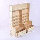 Multi Layers Wooden Paint Rack Laser Cutting Modular Painting Holder Drawer Pigment Bottle Brush Tool Storage DIY Decor