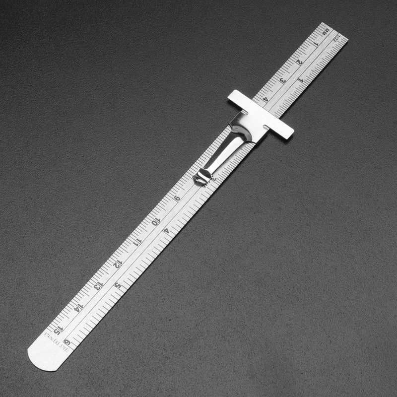 6 inch Pocket Clip Depth Length Ruler Scale Gauge Marking Measuring Tool Feeler Straight Ruler