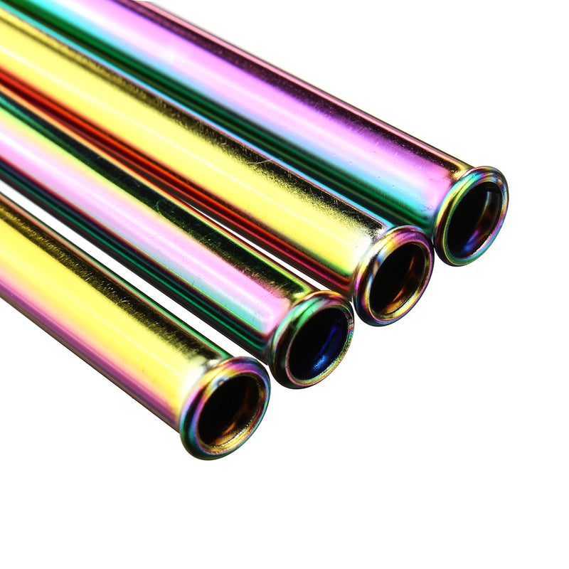 304 Stainless Steel Drinking Metal Straw Rainbow Multi-Colored Straw Reusable Drink Straw Drinks Cocktail Stirrer