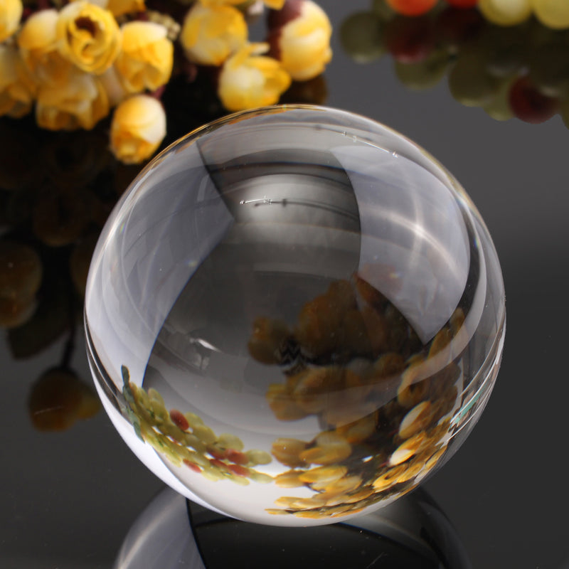 4 Inch Clear Round Glass Artificial Crystal Ball Sphere Decorations Christmas Gift