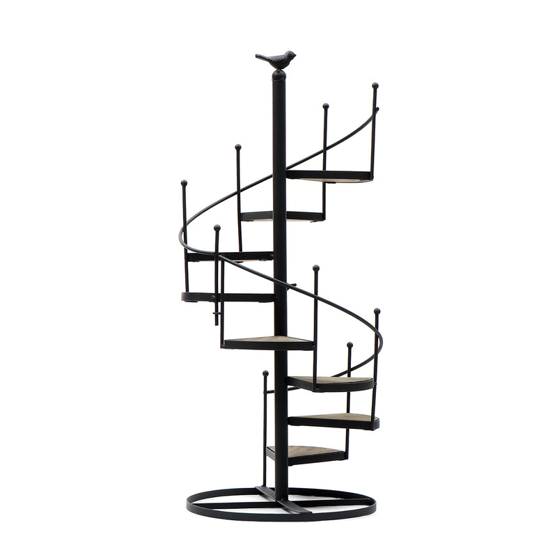 Spiral Plant Stand Iron Flower Pot Holder Shelf Rack Display Garden Decor