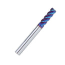 Drillpro D4/5/6/8/10mm HRC60 4 Flutes Milling Cutter L75mm Blue NACO Coated Tungsten Carbide Milling Cutter CNC Tool