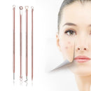 Y.F.M 4pcs Acne Blackhead Remover Needles Set Rose Gold Double Head Pimples Multipurpose Cleansing Tool