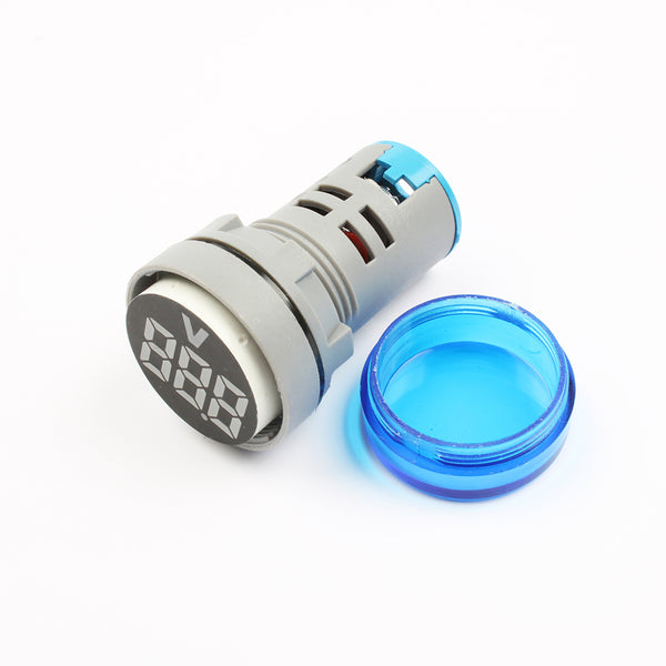 5pcs Blue LED 22mm DC Voltage Measuring Instrument Mini Voltagemeter DC6~100V AD101-22VM Indicator Voltmeter