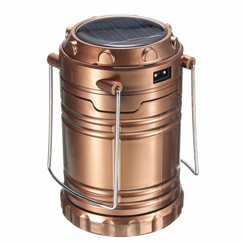 Outdoor Rechargeable Solar Panel Camping Lantern LED Tent Hanging Light