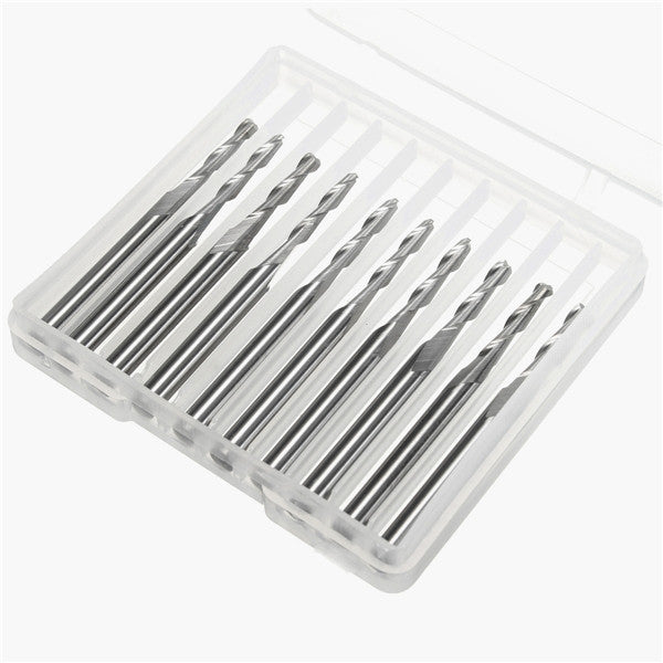 10pcs 3.175mm Shank Ball End Milling Cutter 3.175x2x12mm Mills Drill Bits