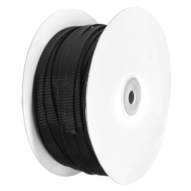 30m 8mm/10mm/12mm/15mm/20mm Expandable Wire Cable Sleeving Braided Tubing Black
