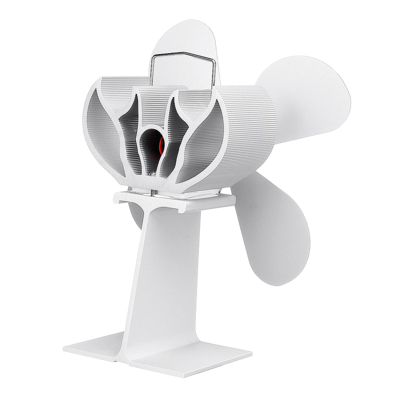 4 Blade Heat Powered Wood Stove Fan White For Wood Burner Fireplace Eco Fan