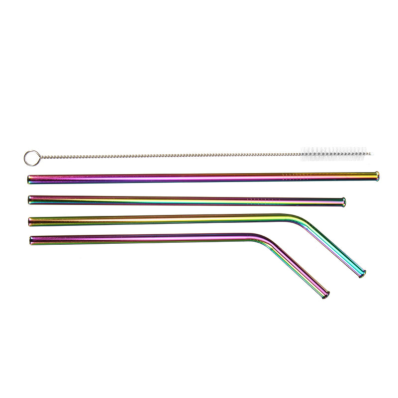 304 Stainless Steel Drinking Metal Straw Rainbow Multi-Colored Straw Reusable Drink Straw Drinks Cocktail Stirrer