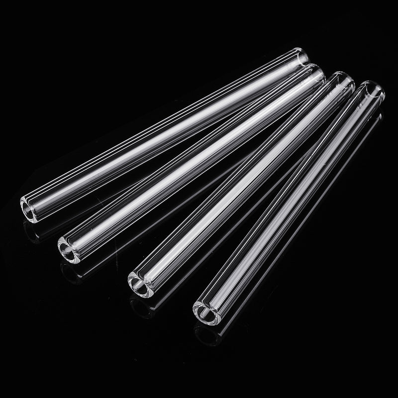 4Pcs 100mm OD 7mm 1.5mm Thick Wall Borosilicate Glass Blowing Tube Laboratory