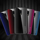 Bakeey Carbon Fiber Gradient Color Shockproof Tempered Glass Protective Case for OnePlus 7
