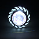 Double Color Round 8000K 30W High/Low Beam LED Headlights For Motorcycle Angel Eyes Devil Eye Light