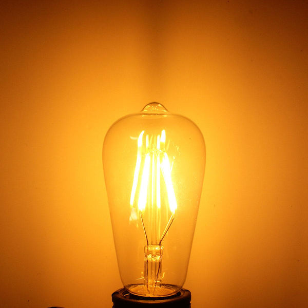 Dimmable Vintage Retro E27 ST58 4W LED COB Warm White  Filament Edison Bulb 110V 220V