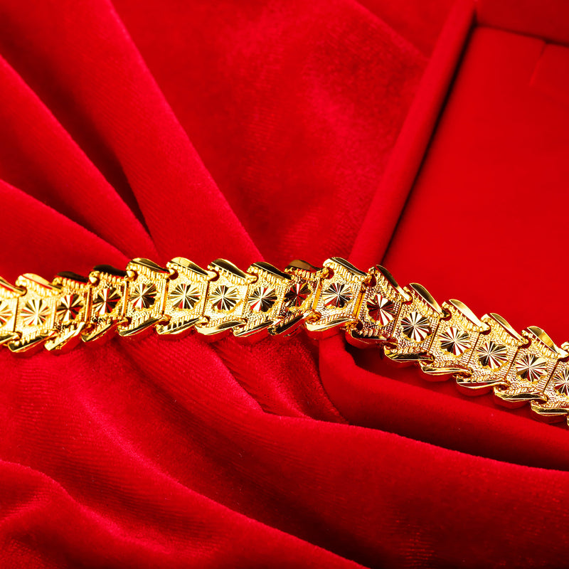 18K Gold Plated Flower Shape Male Bracelet