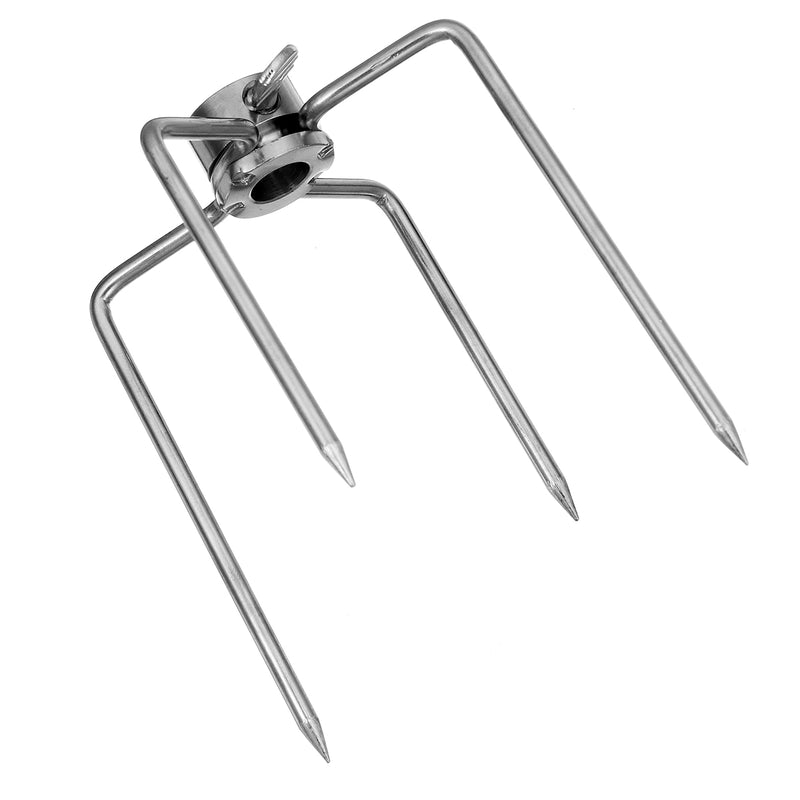 2Pcs BBQ Stainless Steel Spit Fork Chicken Grill BBQ Stick Fork Rotisserie Barbecue Accessories