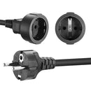 Digoo AC Power Extension Cable Cord 1X 3M EU or 10X 0.3M EU US Black PVC Rubber