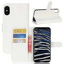 Litchi Texture Card Slot Bracket Flip Leather Case For iPhone X