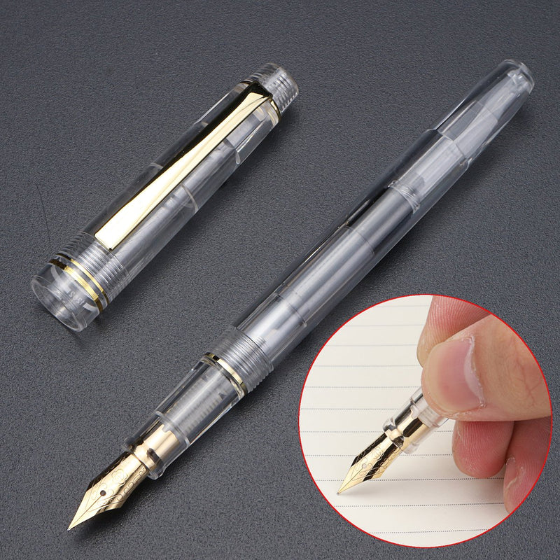 HERO 1202 Transparent Fountain Pen Extra Fine 0.38MM Nib 135MM Ink Absorber Writing