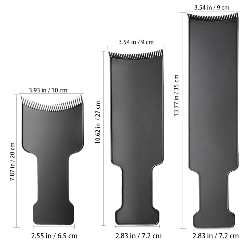3Pcs Long Hair Highlighting Sectioning Board Barber Flat Top Paddle Board C
