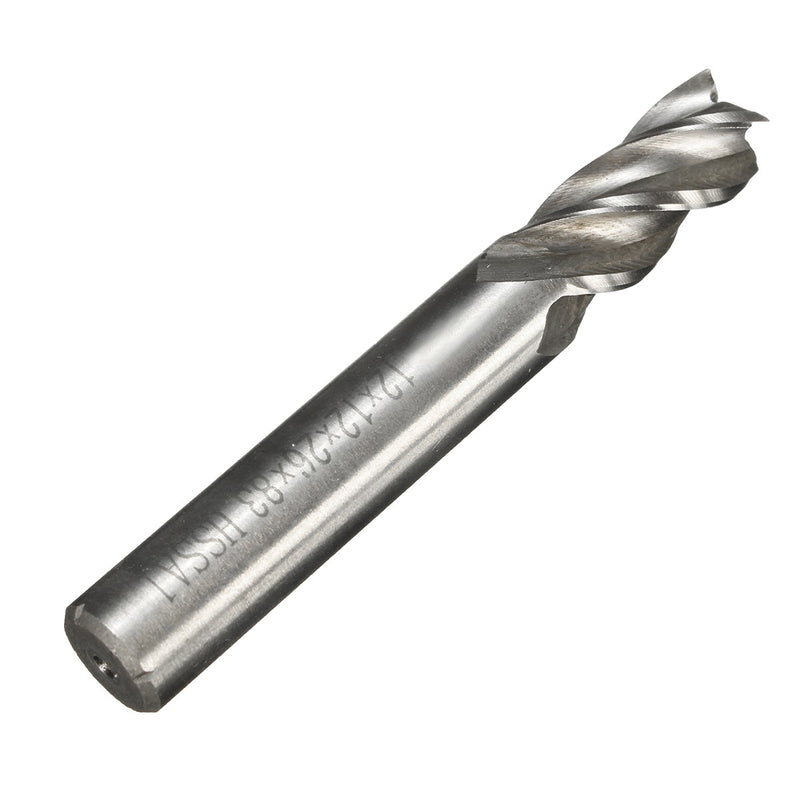 2Pcs 12mm HSS CNC Straight End Mill 4 Flute Milling End Mill Cutter Drill Bit Tool