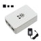 Updated ABS Enclosure Box V4 Case+5V/3A EU Standard Plug Power Supply+3*Black Heat Sink Set for Raspberry Pi 4
