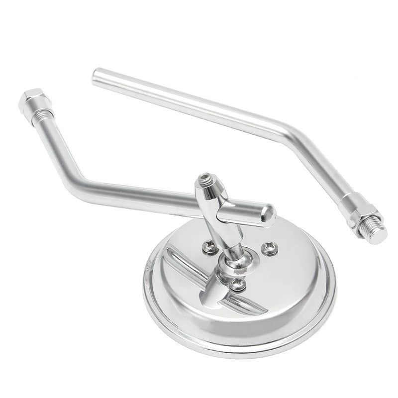 Chrome Round Classic Retro Motorcycle Rear View Mirror For Harley Thruxton Bonneville