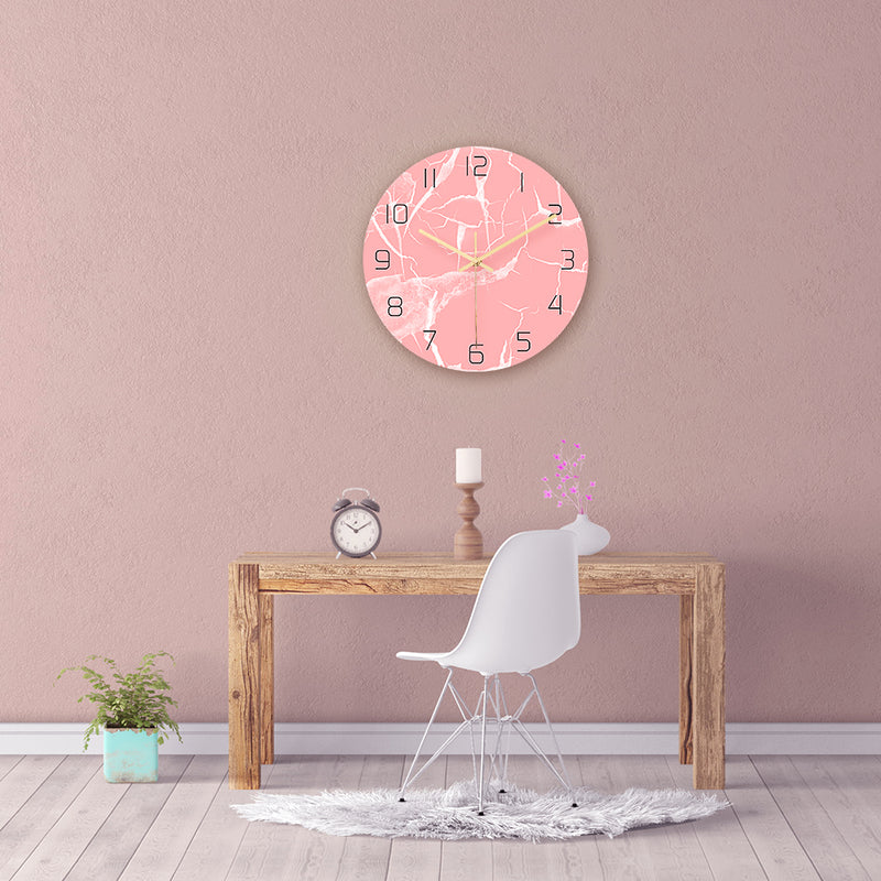 Loskii CC015 Creative Marble Pattern Wall Clock Mute Wall Clock Quartz Wall Clock For Home Office Decorations