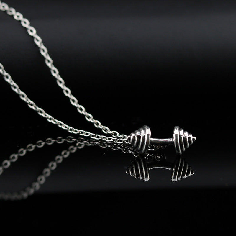 European Style Dumbbells Fitness  Instrument Shape Rock Unisex Necklace