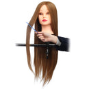 Brown 18 Inch Long Straight Hair Training Model Mannequin Practice Head Salon Cutting