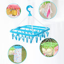 32Clip Portable Socks Cloth Hanger Rack Clothespin Multifunctional Drying RackSock Holder