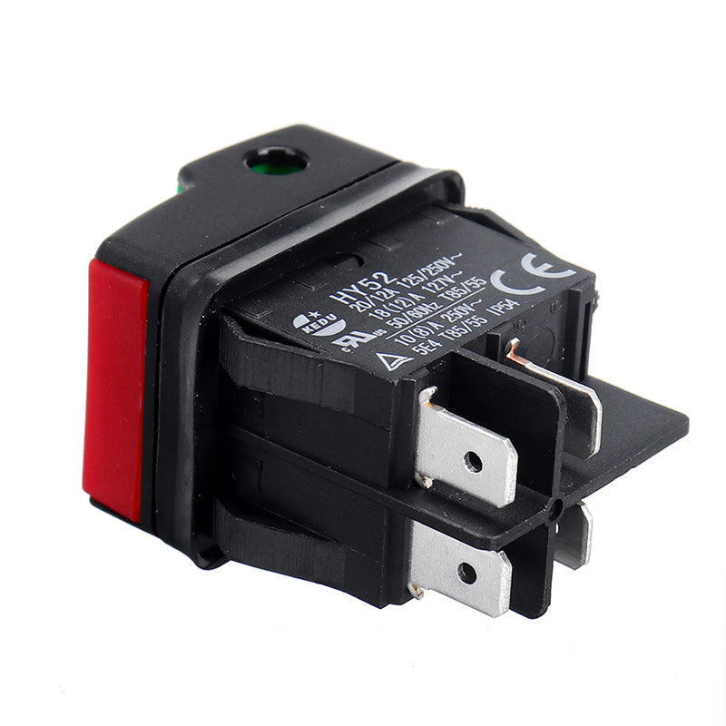 KEDU HY52 250V 12A 4Pins Electric Push Button Switch For Mechanical Device