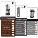 Manual Coffee Grinder Conical Ceramic Burr Portable Hand Crank Mill 304 Sta