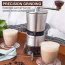 Manual Coffee Grinder Conical Ceramic Burr Portable Hand Crank Mill 304 Sta