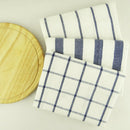3Piece High Quality Blue White Plaid Striped Tea Towel Kitchen Towel Napkin