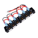 6 Gang DC 12V Waterproof Rocker Circuit Breakers Button Toggle Switch Panel For Car Boat