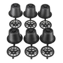 8 Pcs Black Refillable Coffee Capsule Cup Reusable Refilling Filter For Nespresso Machine With Brush