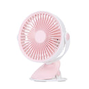 Well Star WT-F15 Portable Clip Fan 360 Degrees Rotation USB Mini Stripe Fan Rechargeable Air Cooling Fan Clip Desktop Fan Dual Use Portable Home Student Office Fan