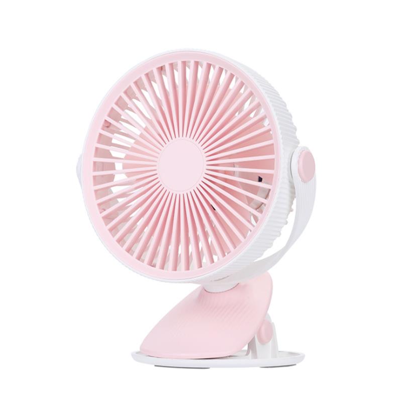 Well Star WT-F15 Portable Clip Fan 360 Degrees Rotation USB Mini Stripe Fan Rechargeable Air Cooling Fan Clip Desktop Fan Dual Use Portable Home Student Office Fan